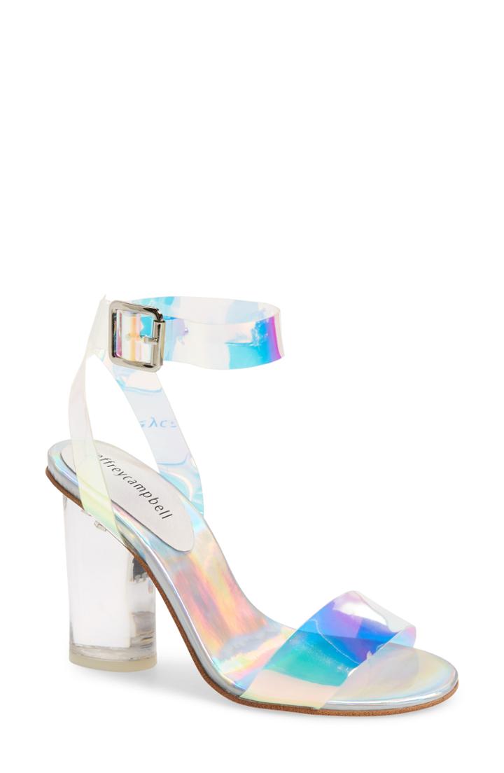 Women's Jeffrey Campbell Clear Heel Sandal .5 M - Metallic