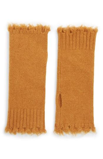 Women's Frye Frayed Edge Wool Arm Warmers, Size - Orange