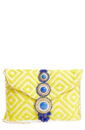 Steven By Steve Madden Beaded & Embroidered Clutch - Orange
