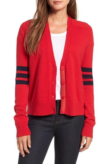 Women's 1901 Preppy V-neck Cardigan - Red
