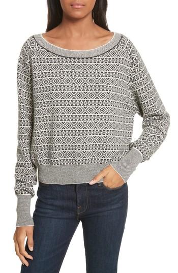 Women's Theory Cashmere Jacquard Sweater, Size - Ivory