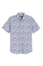 Men's Stone Rose Contemporary Fit Wave Print Sport Shirt (s) - Pink