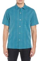 Men's Tommy Bahama San Ramone Regular Fit Stripe Silk Shirt, Size - Blue