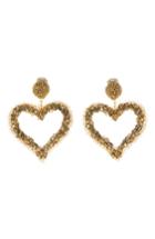 Women's Oscar De La Renta Beaded Heart Earrings