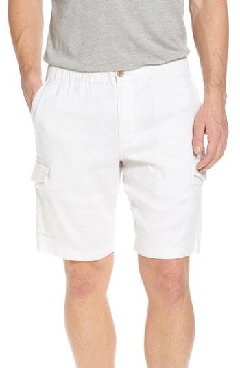 Men's Tommy Bahama Beach Authentic Fit Linen Blend Cargo Shorts - White