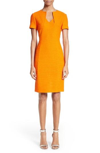 Women's St. John Collection Ribbon Texture Knit Dress - Orange