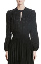 Women's Co Mosaic Jacquard Puff Sleeve Blouse - Black