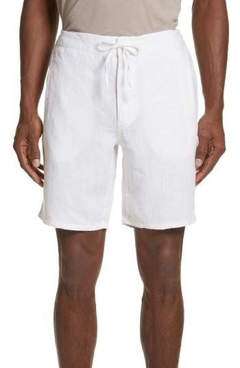 Men's Onia Max Linen Shorts - White