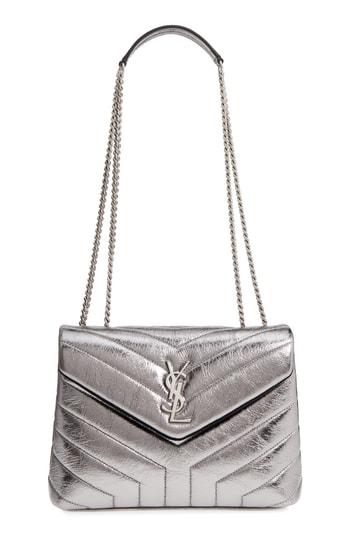 Saint Laurent Small Loulou Metallic Leather Shoulder Bag - Metallic