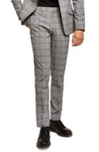Men's Topman Check Suit Trousers X 32 - Grey