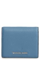 Women's Michael Michael Kors Mercer Leather Rfid Cardholder Wallet - Blue