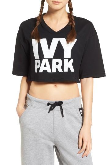 Women's Ivy Park Logo Crop Tee, Size - Black