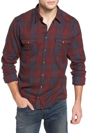 Men's Boss Orange Erodeo Plaid Shirt - Red