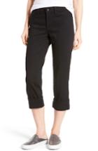 Women's Nydj Dayla Colored Wide Cuff Capri Jeans - Black