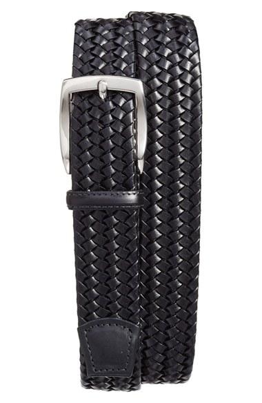 Men's Torino Belts Woven Leather Belt - Black