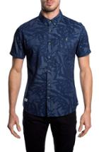 Men's 7 Diamonds 'waves Of Nature' Trim Fit Short Sleeve Print Woven Shirt
