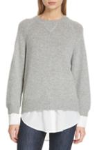Women's Brochu Walker Layered Wool & Cashmere Sweater - Grey