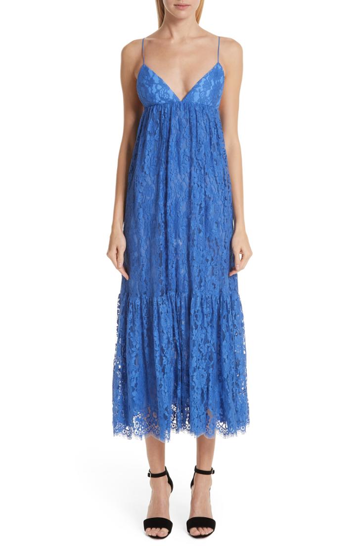 Women's Michael Kors Tiered Lace Midi Dress - Blue
