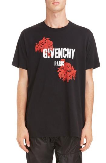 Men's Givenchy Rose Logo Graphic T-shirt - Black