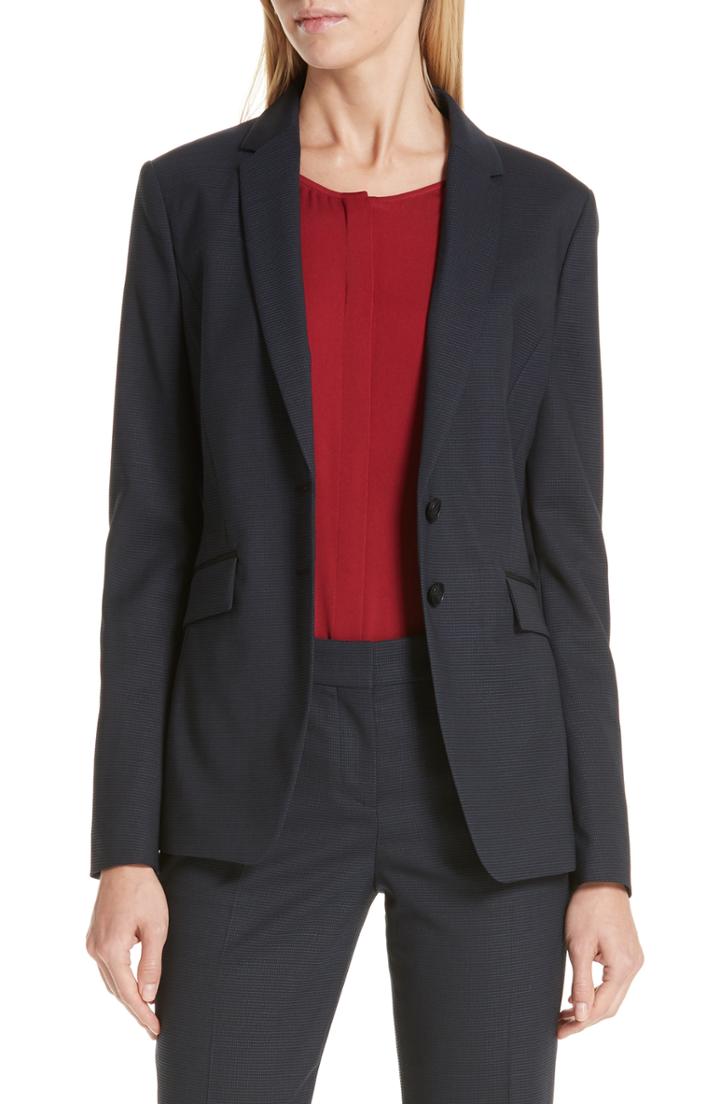 Women's Boss Jeriba Minidessin Stretch Wool Suit Jacket
