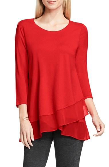 Women's Vince Camuto Asymmetrical Chiffon Hem Top
