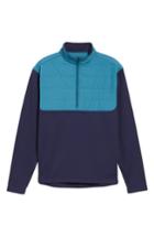 Men's Peter Millar Sheffield Hybrid Half Zip Pullover, Size - Blue