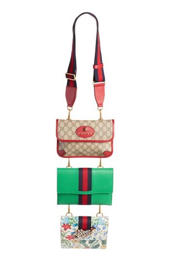 Gucci Totem Four-in-one Leather & Canvas Shoulder Bag - Brown
