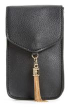 Amici Accessories Tassel Faux Leather Phone Crossbody Bag - Black