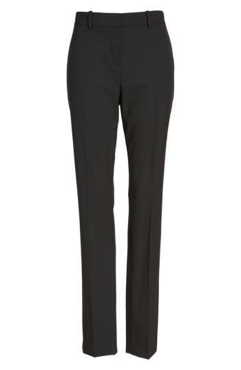 Women's Theory 'super Slim Edition' Stretch Wool Pants - Black