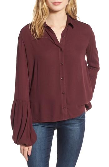 Women's Bp. Balloon Sleeve Top - Burgundy