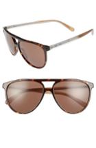Men's Burberry 58m Aviator Sunglasses - Dark Havana/ Brown