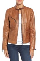 Women's Bernardo Kirwin Leather Jacket - Brown