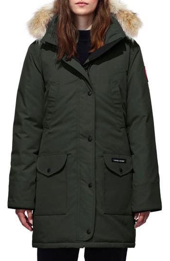 Women's Canada Goose 'trillium' Regular Fit Down Parka With Genuine Coyote Fur Trim, Size (000-00) - Grey