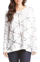 Women's Karen Kane Printed High/low Sweatshirt - White