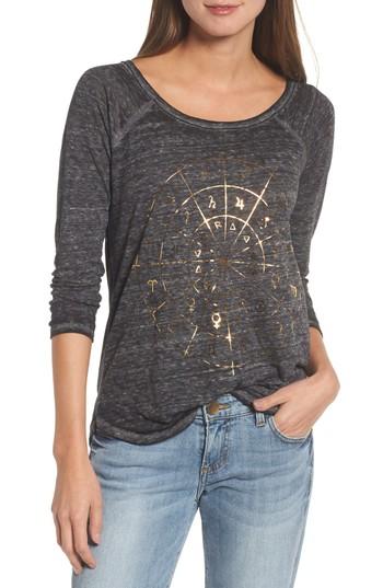Women's Lucky Brand Zodiac Chart Tee - Black