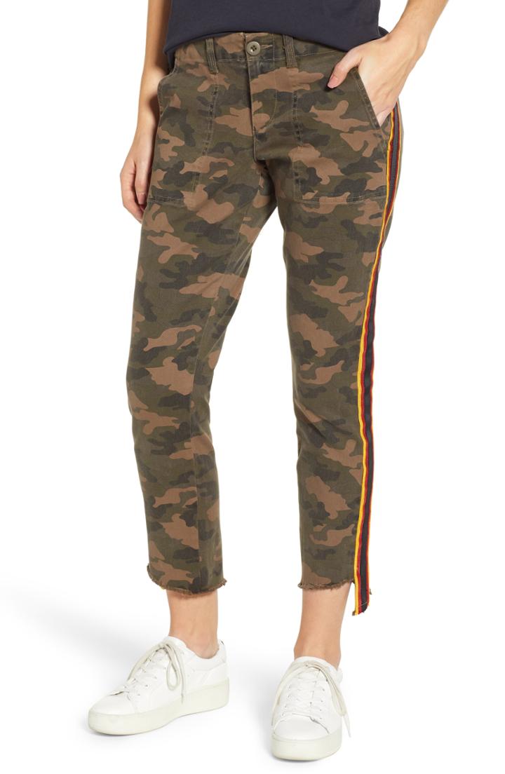 Women's Pam & Gela Uniform Stripe Step Hem Pants - Green