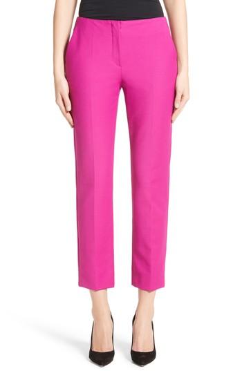 Women's Armani Collezioni Tech Cotton Blend Slim Pants Us / 48 It - Pink
