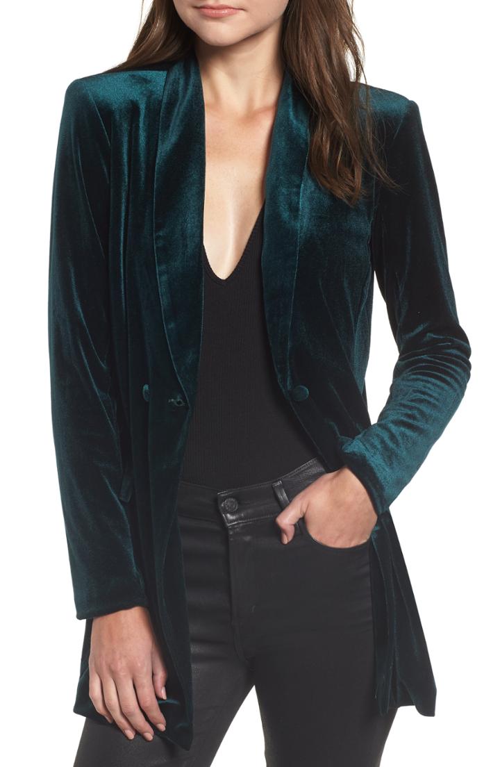 Women's Endless Rose Velvet Blazer - Green