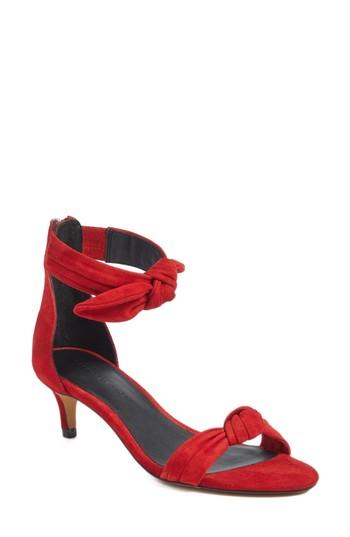 Women's Rebecca Minkoff Kaley Knotted Kitten Heel Sandal M - Red