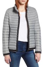 Women's Marc New York Stripe Trim Packable Jacket - Grey