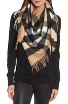 Women's Burberry Mega Check Cashmere Scarf, Size - Brown
