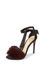 Women's Alexandre Birman Clarita Genuine Rabbit Fur Sandal .5 M - Black