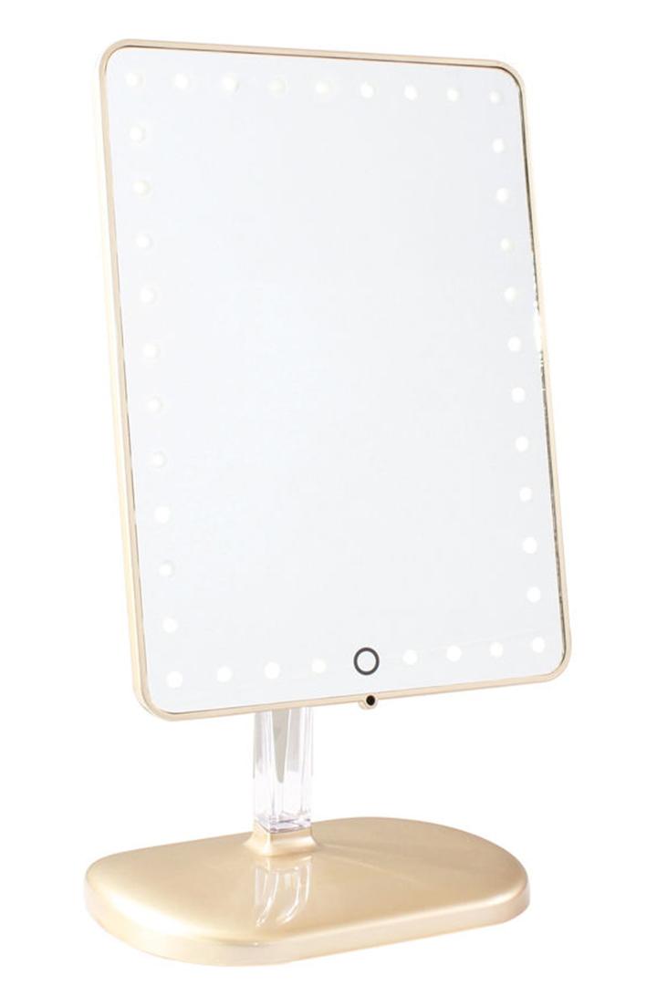 Impressions Vanity Co. Bling Touch Pro Led Makeup Mirror With Bluetooth Audio & Speakerphone, Size - Glossy Champagne