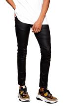 Men's Topman Skinny Stretch Snakeskin Print Trousers X 32 - Black