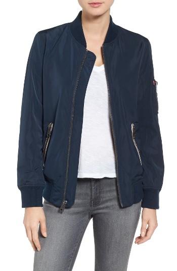Women's Levi's Ma-1 Satin Bomber Jacket - Blue