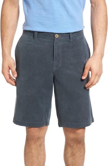 Men's Tommy Bahama Havana Herringbone Silk Blend Chino Shorts - Blue