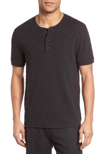 Men's Vince Slub Henley, Size - Black