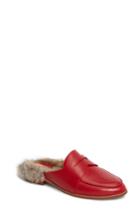 Women's Louise Et Cie Dugan Ii Genuine Rabbit Fur Mule M - Red