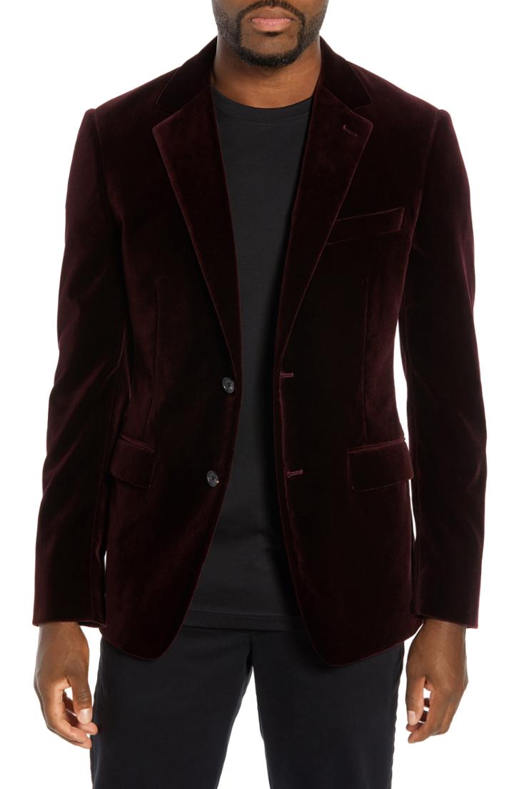 Men's Bonobos Jetsetter Slim Fit Stretch Velveteen Blazer S - Red
