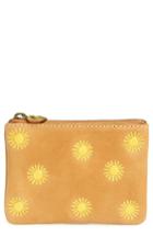 Madewell Sun Embroidered Small Flat Zip Pouch - Brown